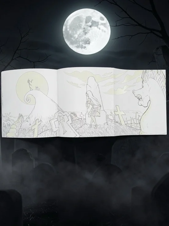 Disney Nightmare Before Christmas Glow Coloring Book + Floriographic Garden Set - Picture 13 of 14